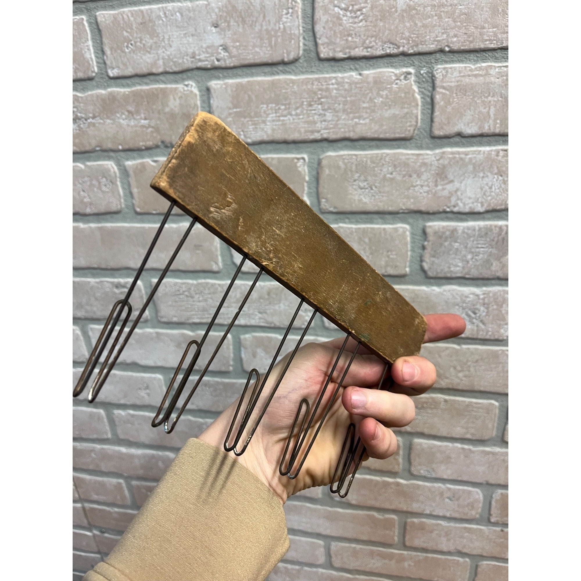 Vintage Blackboard Chalk Holder Wood Wire School Music Teacher Tool 4 Lines