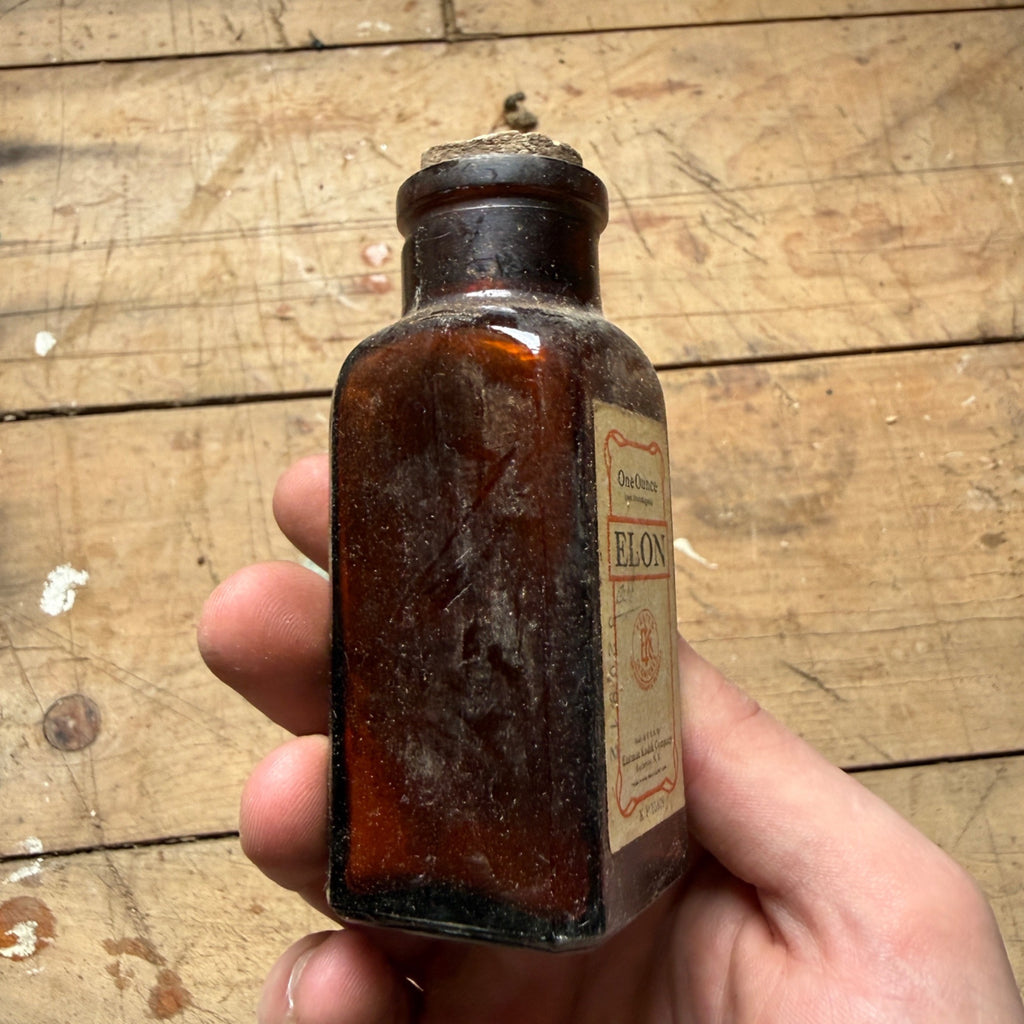 Antique Kodak Elon Photographic Chemical Bottle Eastman Kodak Rochester NY