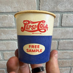 VINTAGE 1940S PEPSI COLA FREE SAMPLE WAX PAPER CUP