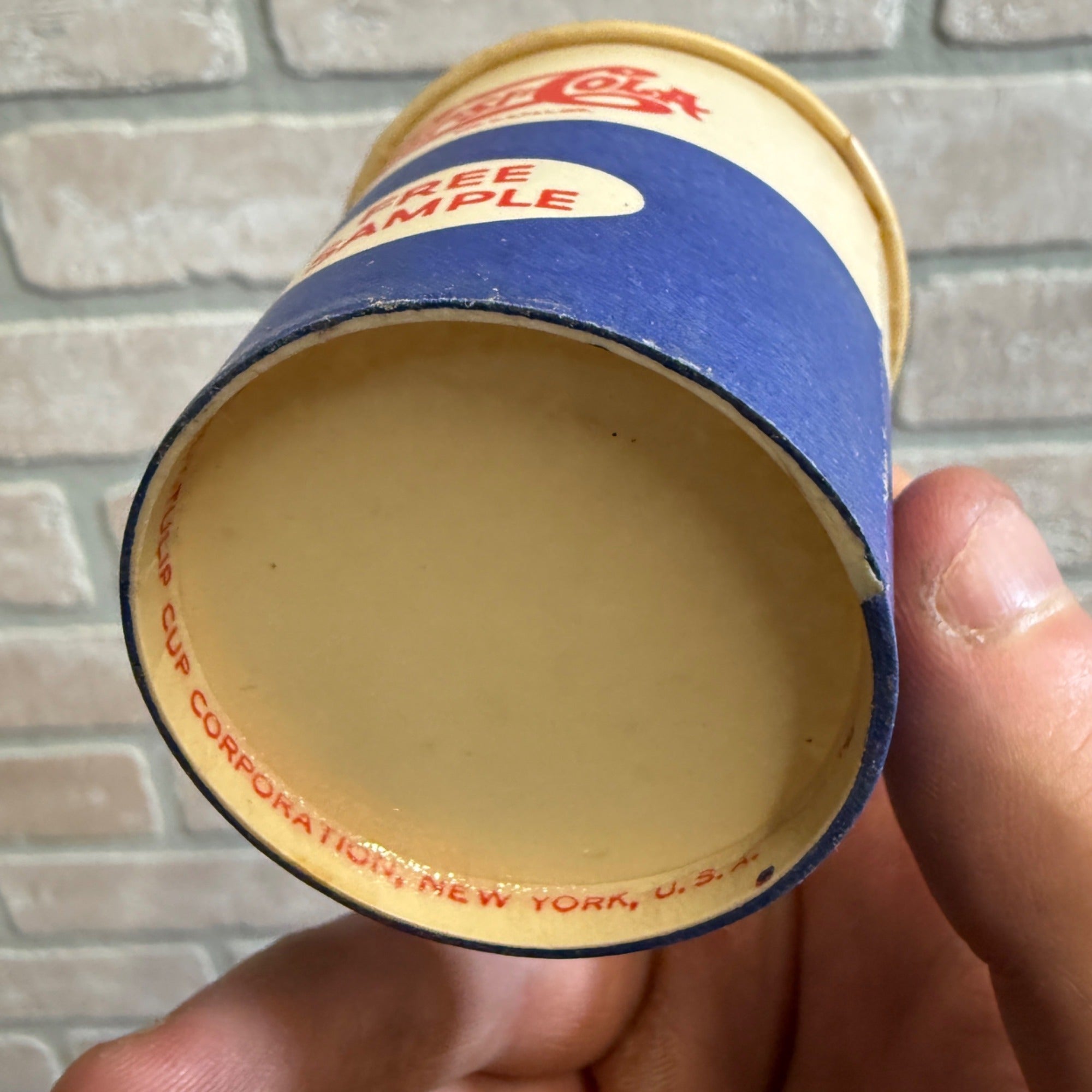 VINTAGE 1940S PEPSI COLA FREE SAMPLE WAX PAPER CUP