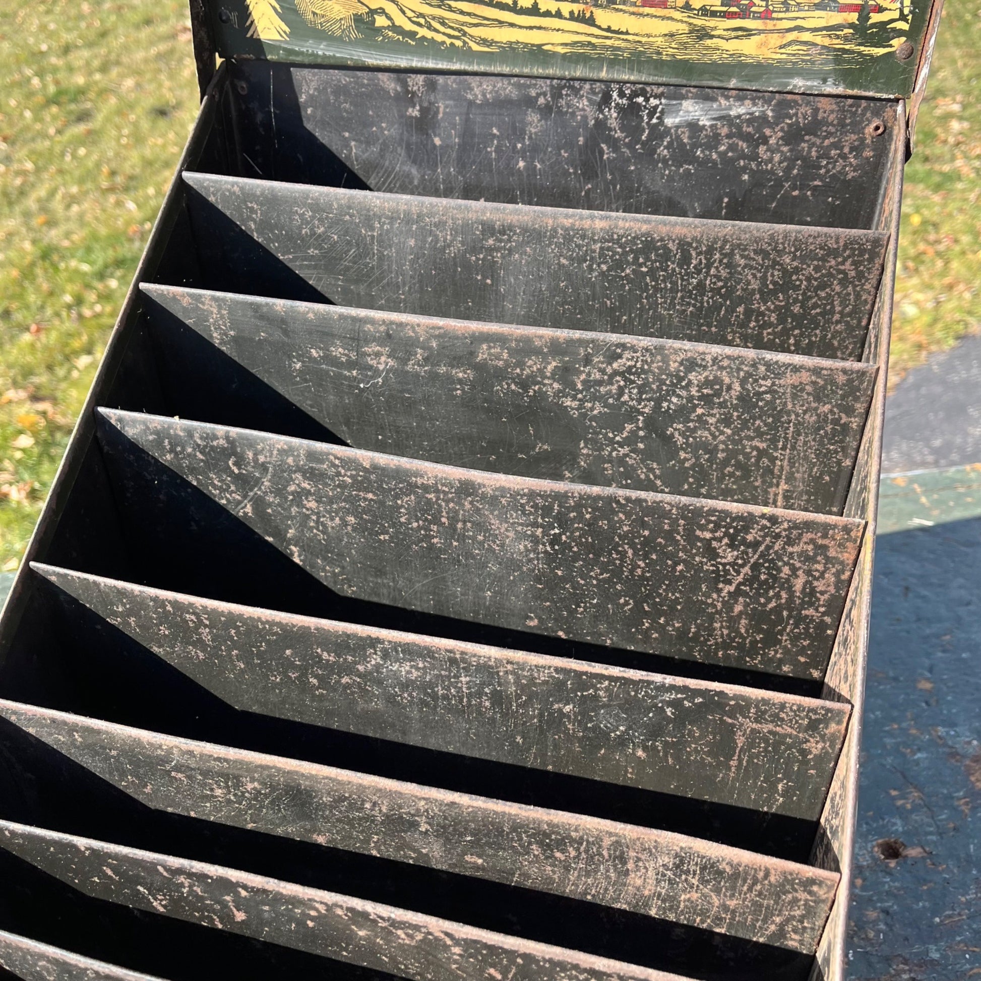 Vintage Ruff Stuff Tin General Store Counter Advertising Display Cabinet Indian