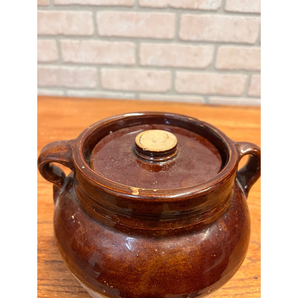 Red Wing Stoneware Advertising Bean Pot Manitowoc Wis WI Otto Pfeifer Store