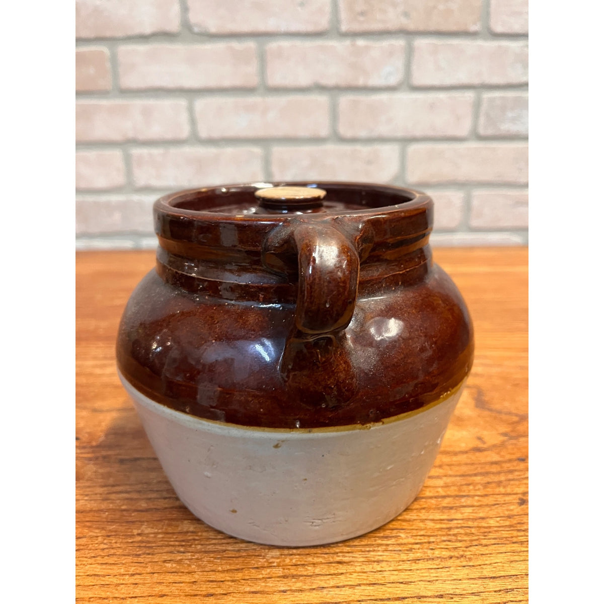 Red Wing Stoneware Advertising Bean Pot Manitowoc Wis WI Otto Pfeifer Store
