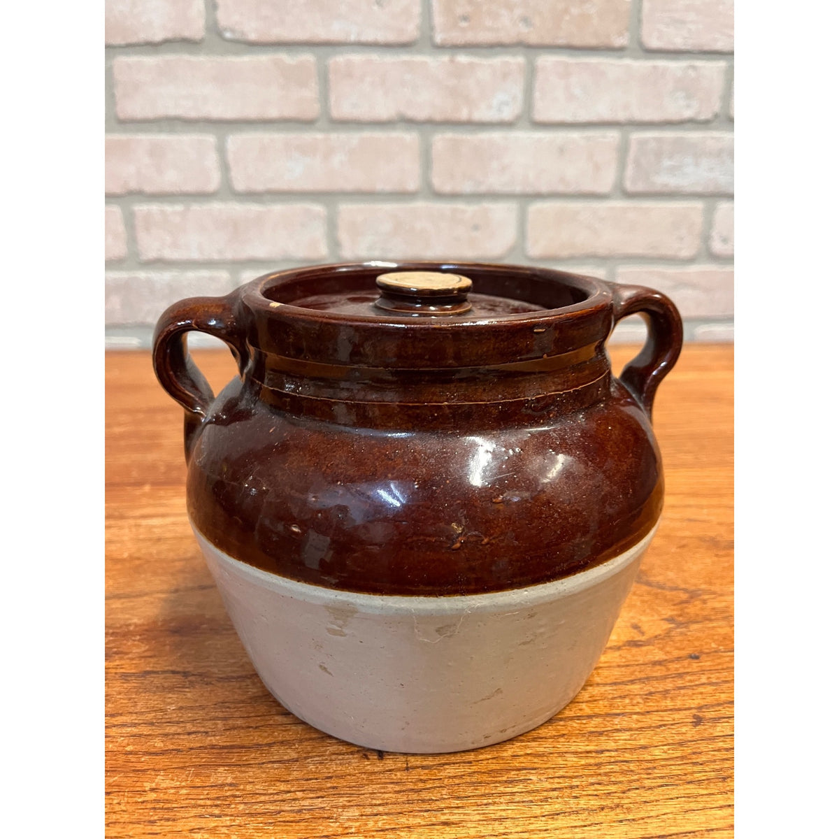 Red Wing Stoneware Advertising Bean Pot Manitowoc Wis WI Otto Pfeifer Store