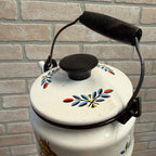 Vintage Bergen Enamelware Teapot Tea Kettle Scandinavian 1960s MCM
