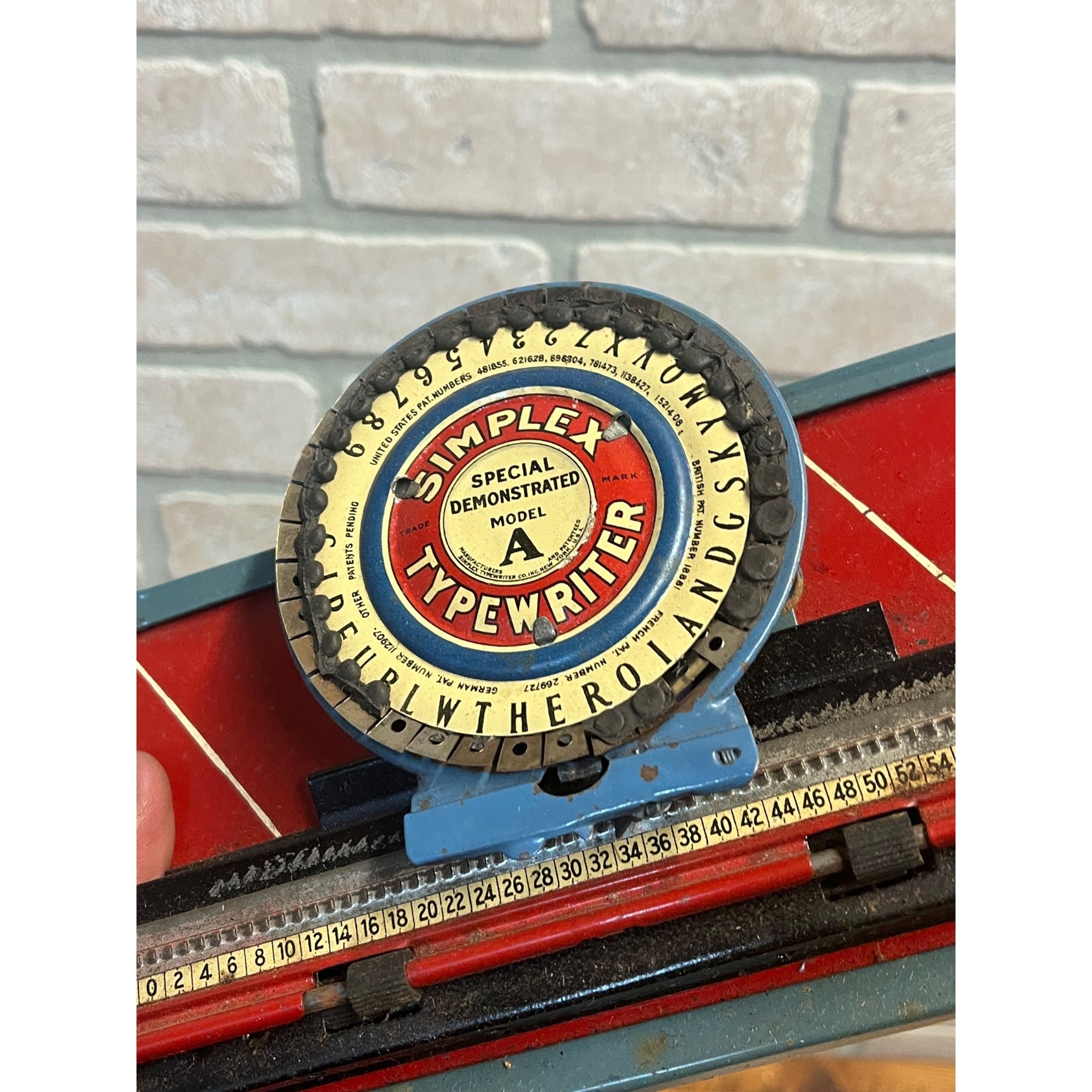 Vintage Simplex Tin Litho Child's Toy Typewriter w/ Original Box Model A
