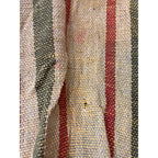 Antique Early 1900s Doll Hammock Red Metal Stand Striped Canvas Toy for 20" Dolls