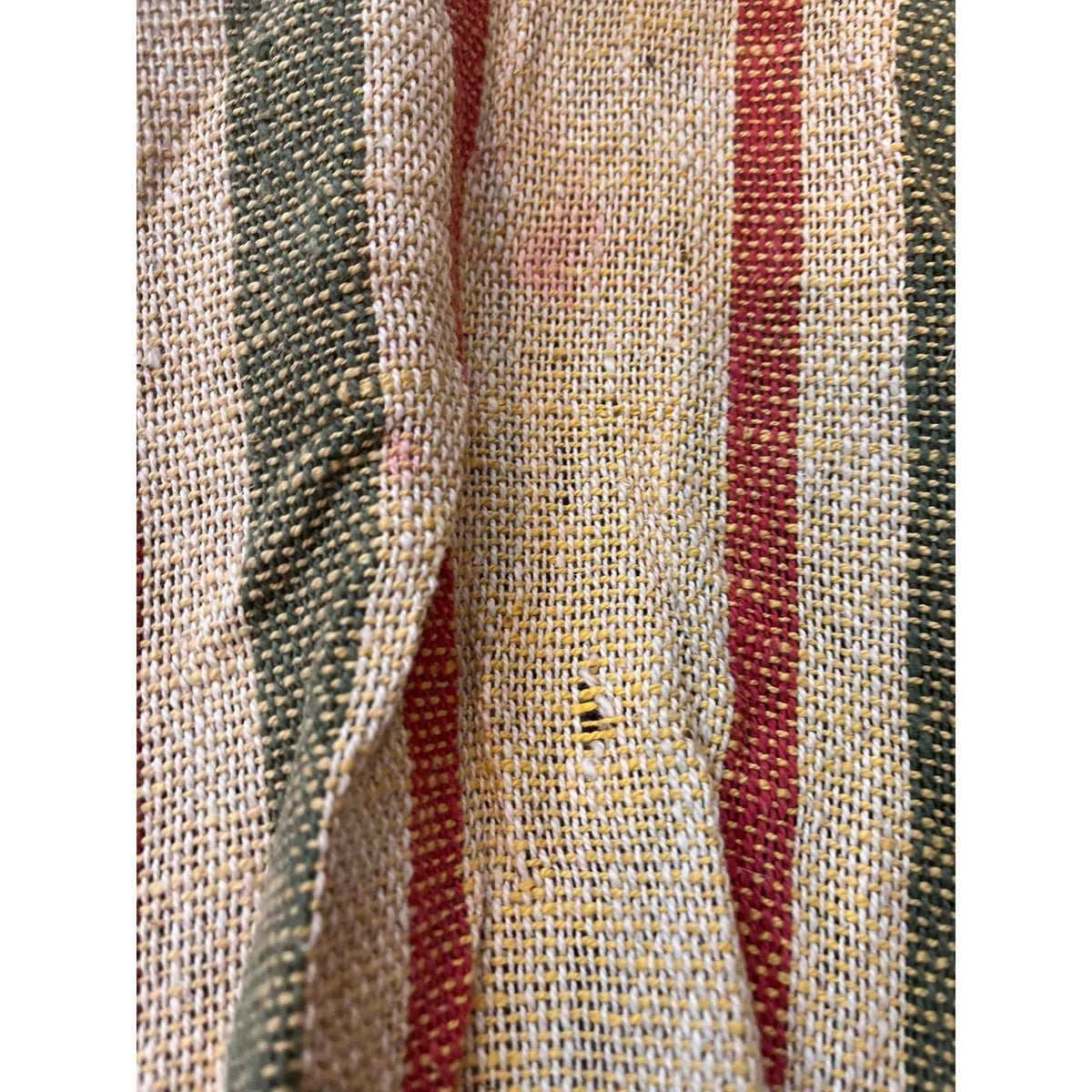 Antique Early 1900s Doll Hammock Red Metal Stand Striped Canvas Toy for 20" Dolls