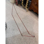 Antique Early 1900s Doll Hammock Red Metal Stand Striped Canvas Toy for 20" Dolls