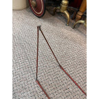 Antique Early 1900s Doll Hammock Red Metal Stand Striped Canvas Toy for 20" Dolls