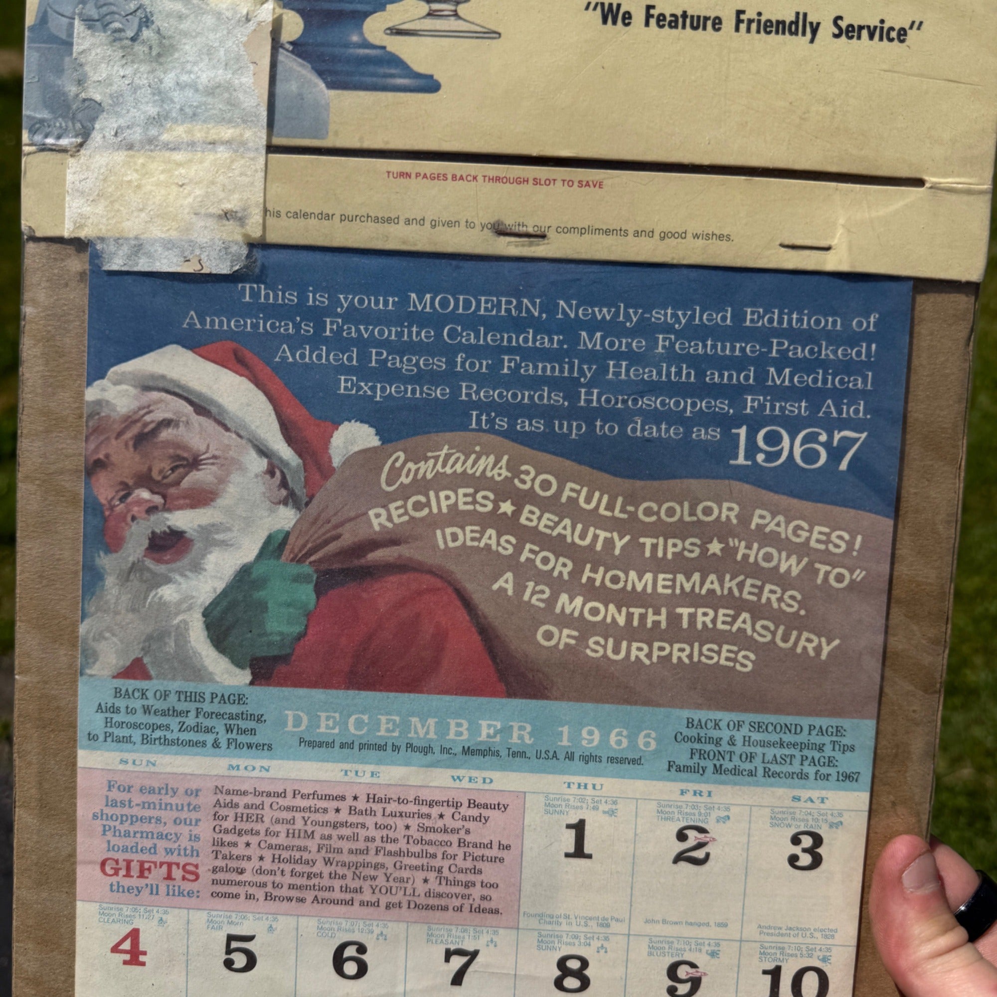 Vintage Osco Drug Store Fond du Lac Wis Santa Advertising Calendar