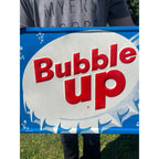 Vintage 1960s Embossed Tin Bubble Up Soda Sign Pa-zazz Blue