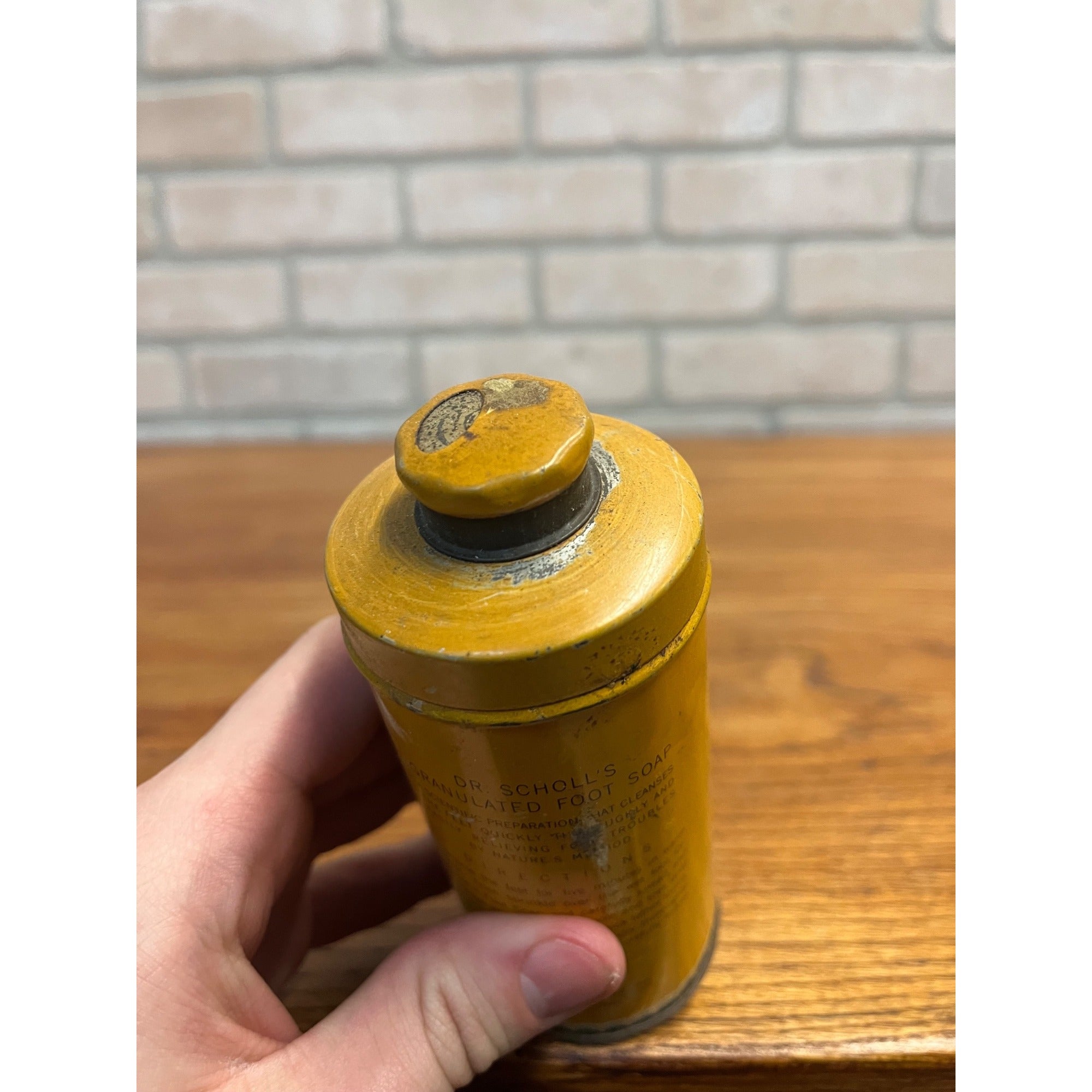 Vintage Dr Scholl's Foot Soap Tin Can Medicine Advertising