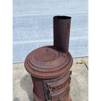 Antique Round Oak Wood Burning Parlor Stove Cast Iron - Parts/Repair