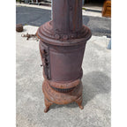 Antique Round Oak Wood Burning Parlor Stove Cast Iron - Parts/Repair
