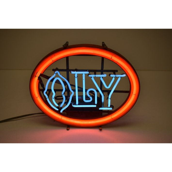 Vintage Olympia Brewing Co Oly Beer Neon Sign Works 20" x 16"