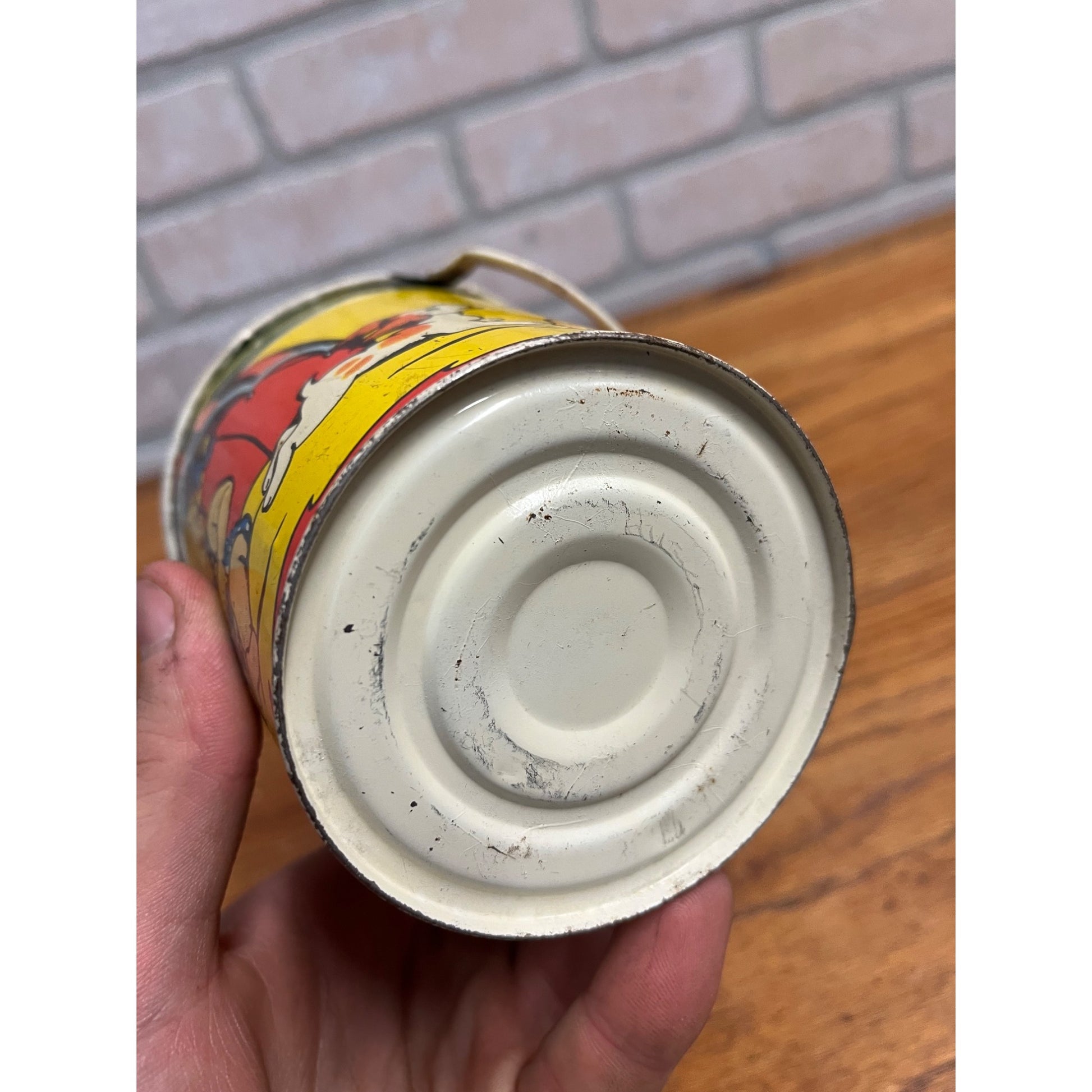 Vintage Ohio Art Co. Tin Litho Ohio Art Tin Sand Pail Toddlers Boy Girl Dog