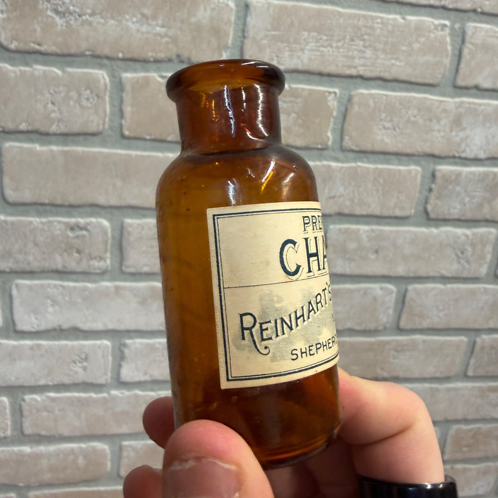 Antique Prepared Chalk Apothecary Medicine Bottle Reinhart Shepherdstown W VA