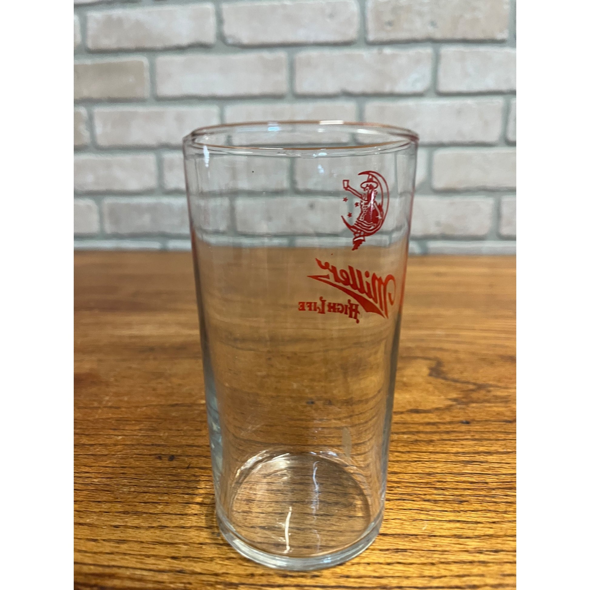 Vintage 1950s Miller High Life Beer Girl on the Moon Shell 4-3/4" Bar Glass