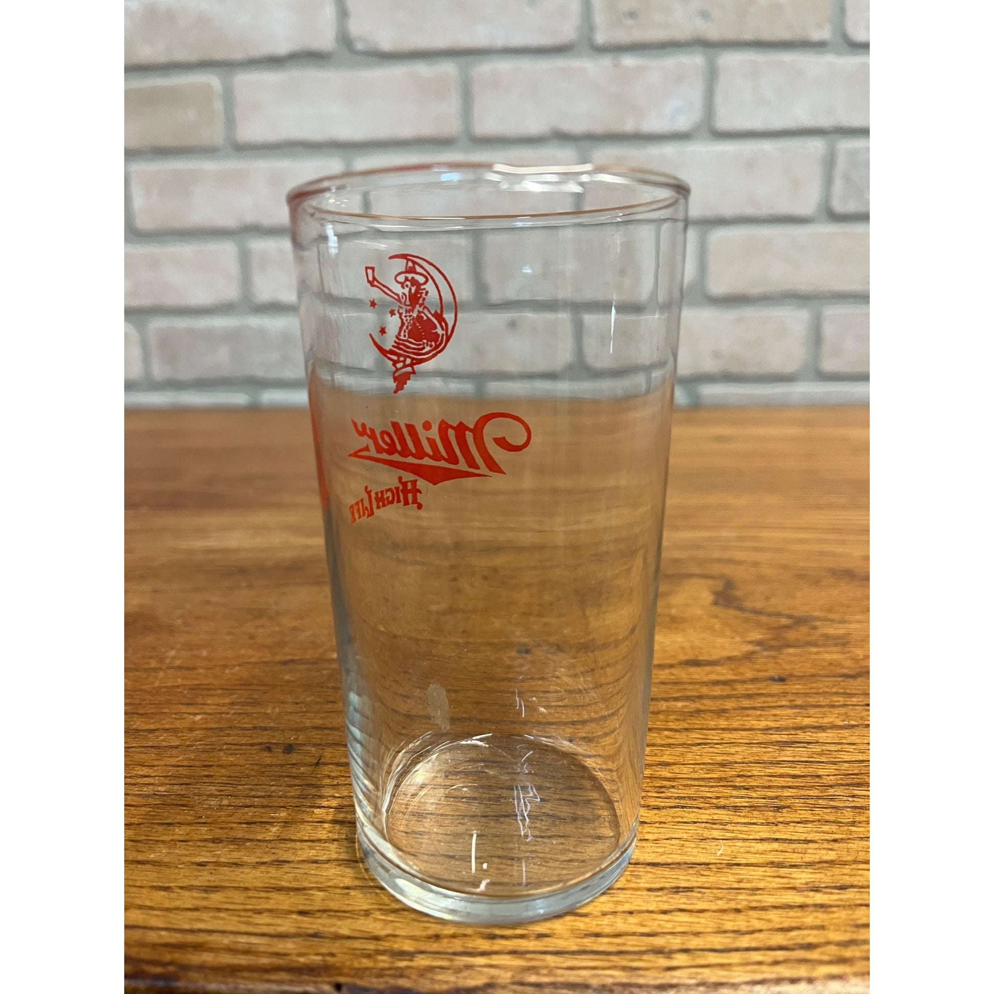 Vintage 1950s Miller High Life Beer Girl on the Moon Shell 4-3/4" Bar Glass