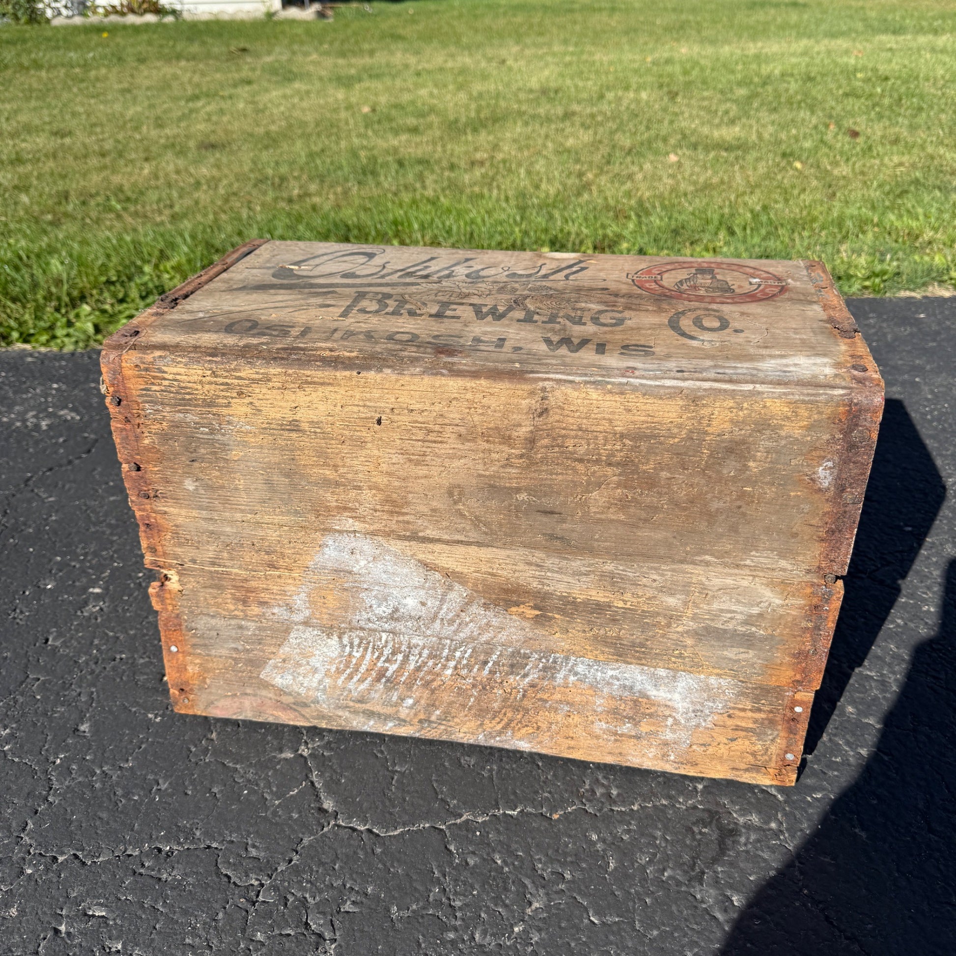 Wooden Beer Crate Oshkosh Brewing Co. Chief Wisconsin Wood Box