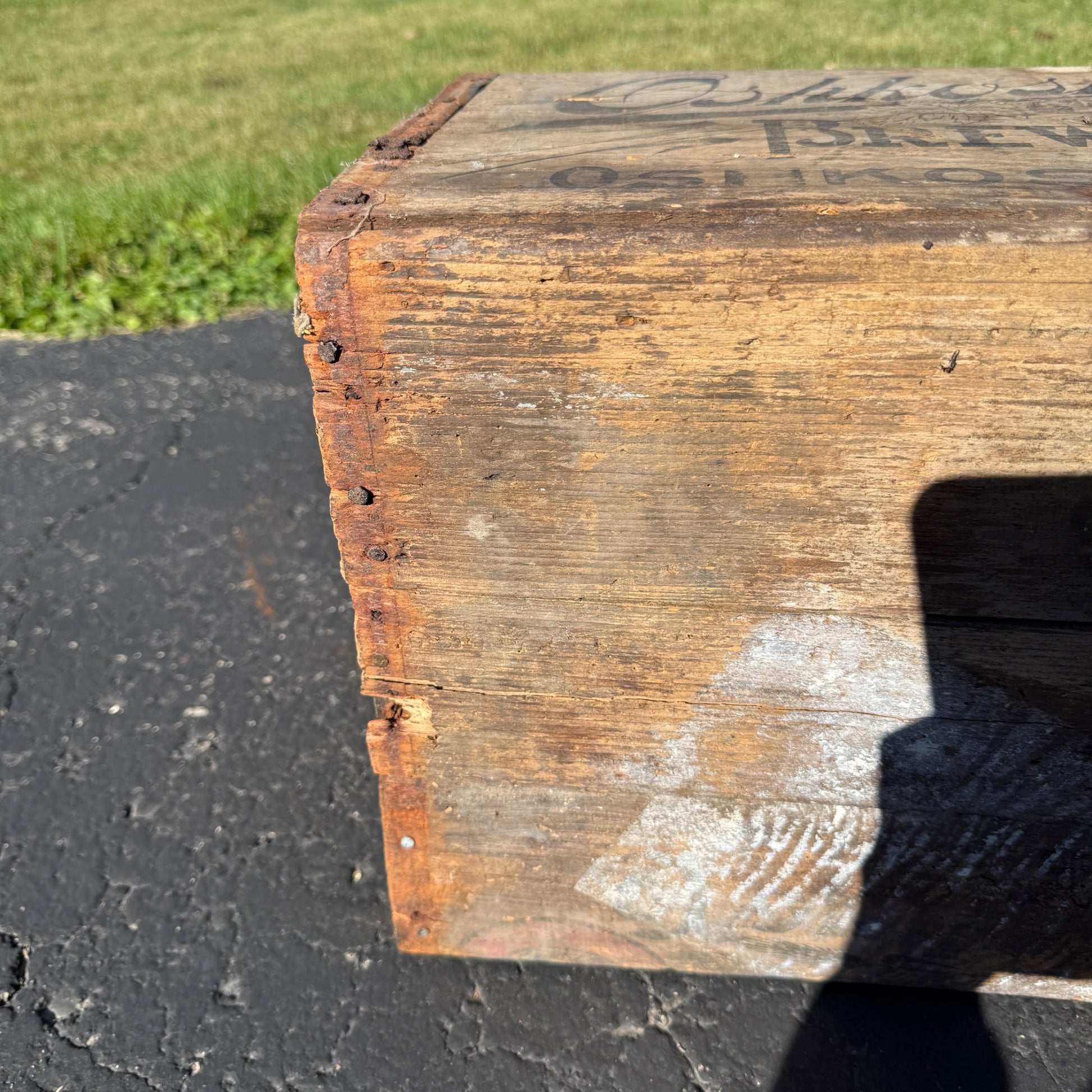 Wooden Beer Crate Oshkosh Brewing Co. Chief Wisconsin Wood Box