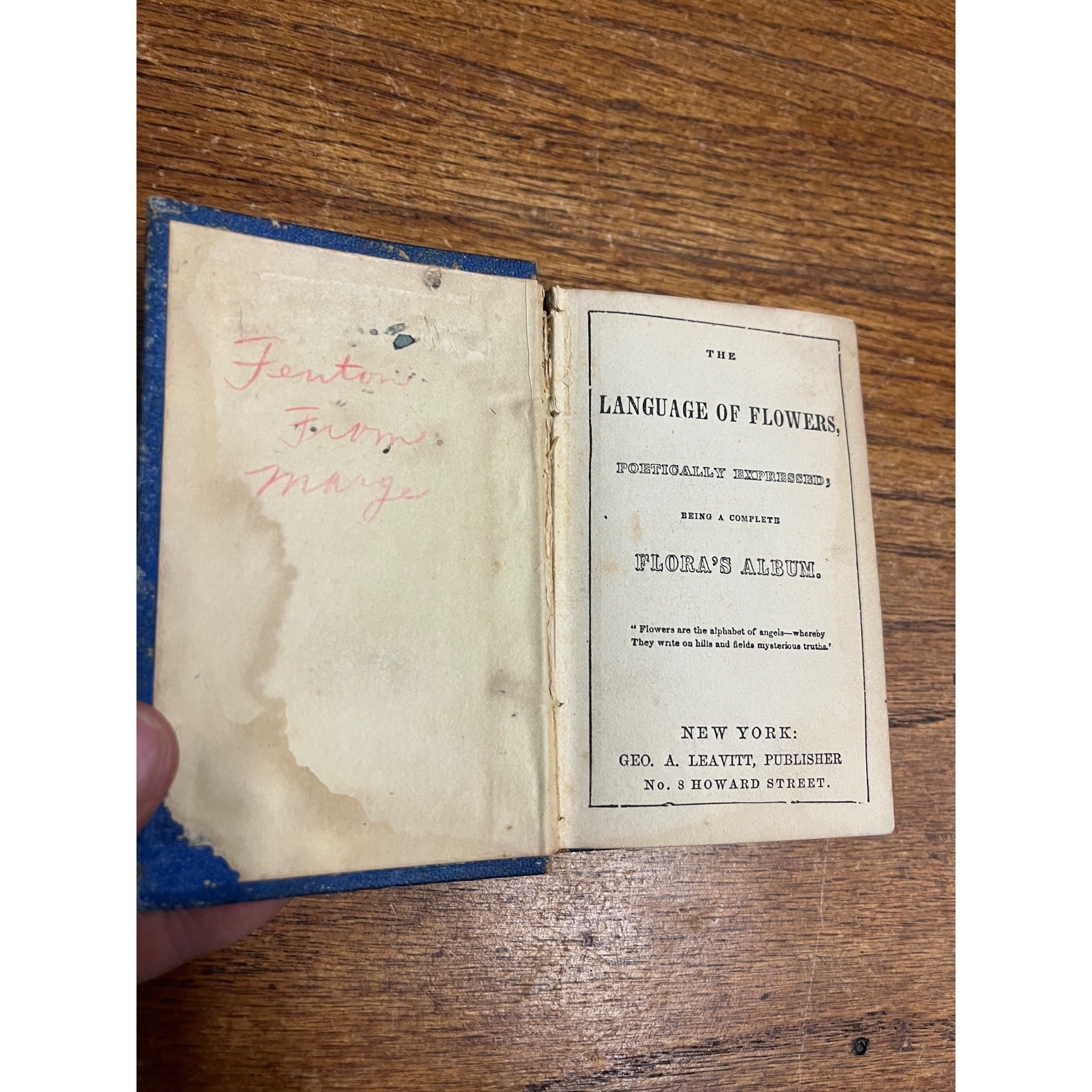 The Language of Flowers Poetically Expressed 1847 Antique Flower Language Book