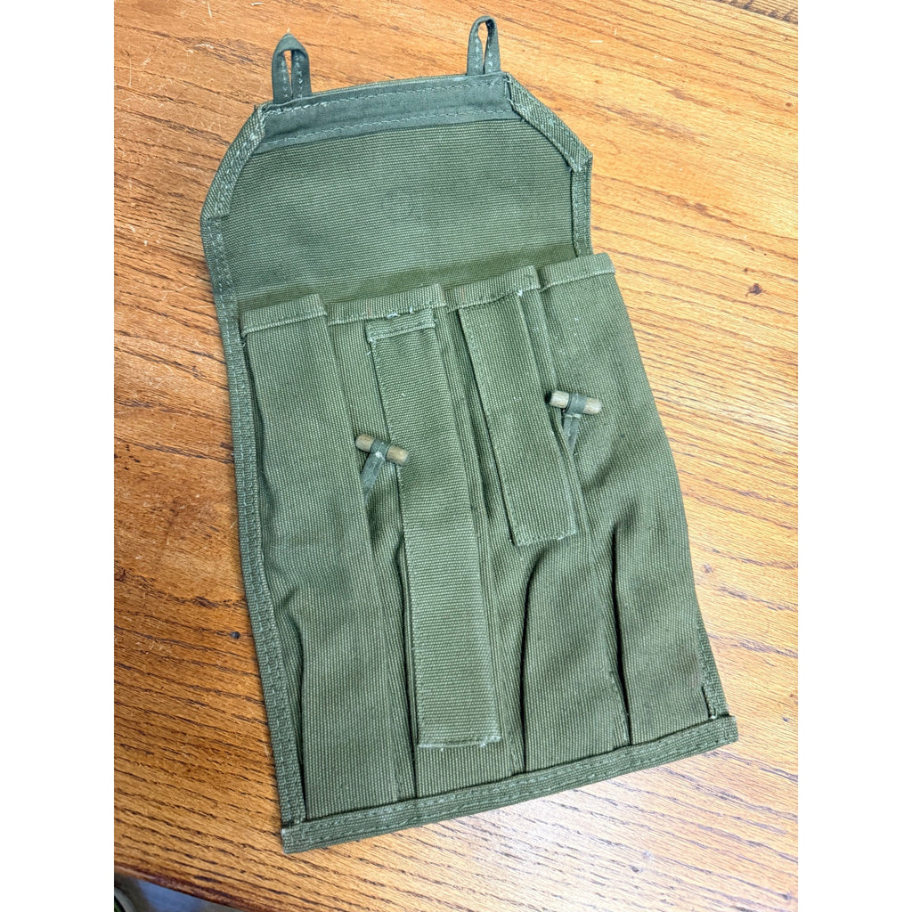 Vintage Polish Military PPS-43 Canvas Magazine Pouch With Wooden Toggle Closures