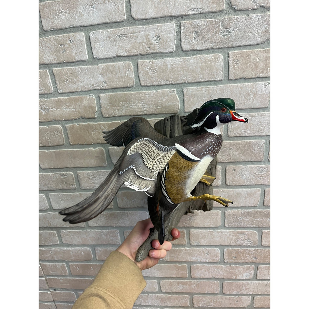 Ducks Unlimited Flying Wood Duck By Sam Nottleman Hanging Sculpture 1257/5000