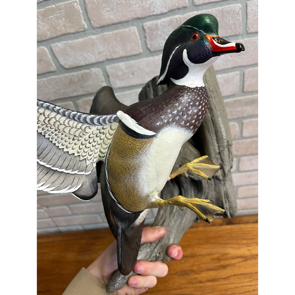 Ducks Unlimited Flying Wood Duck By Sam Nottleman Hanging Sculpture 1257/5000