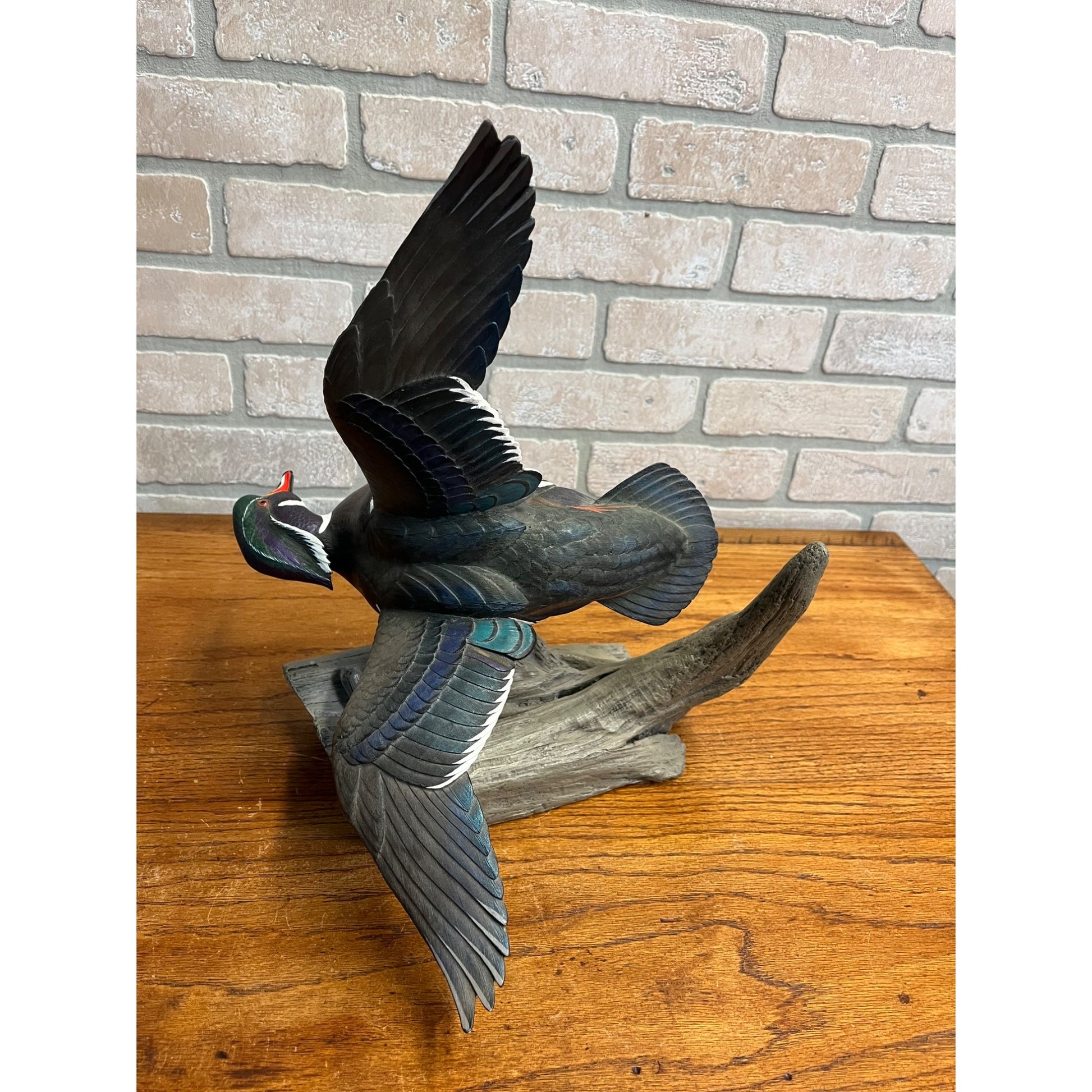 Ducks Unlimited Flying Wood Duck By Sam Nottleman Hanging Sculpture 1257/5000