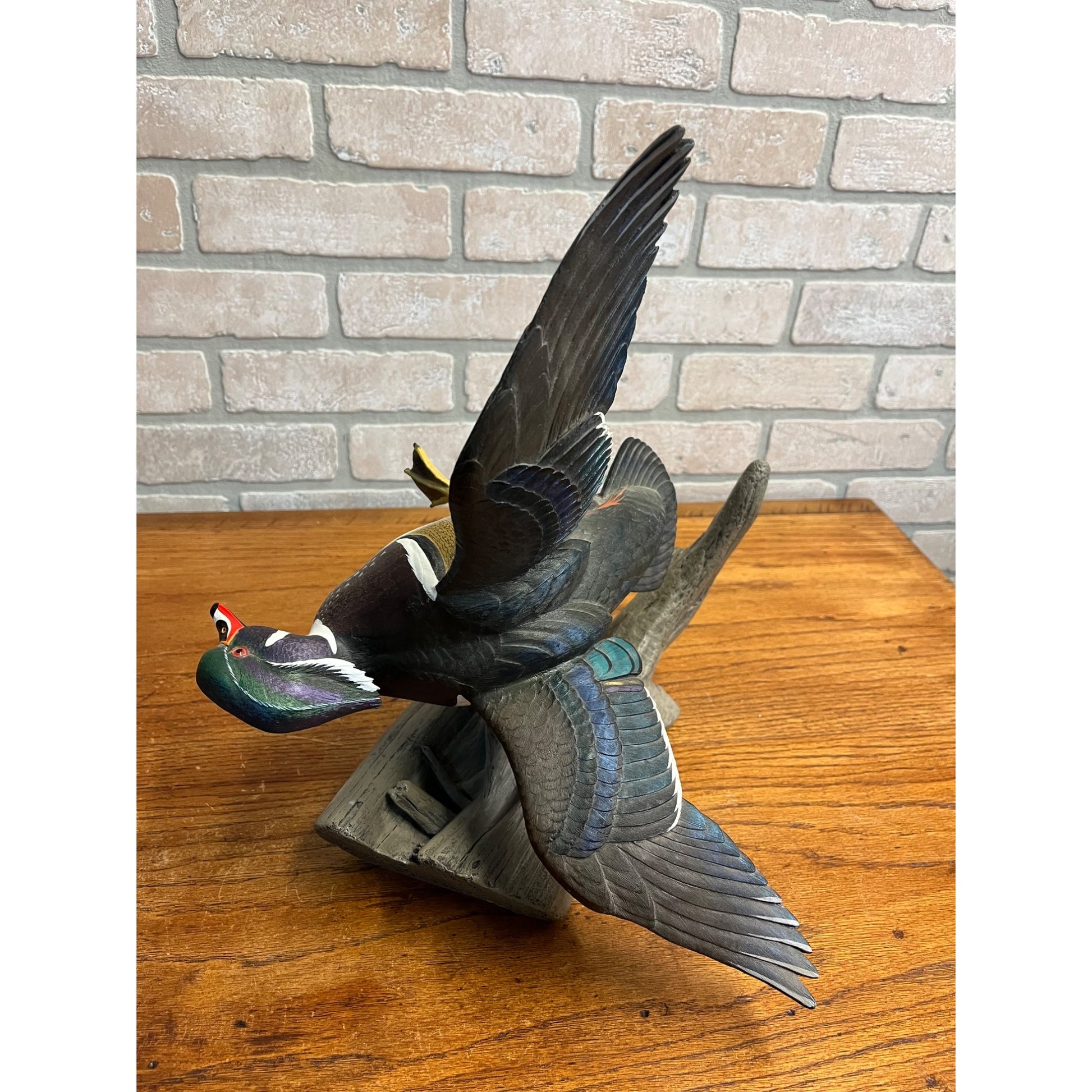 Ducks Unlimited Flying Wood Duck By Sam Nottleman Hanging Sculpture 1257/5000