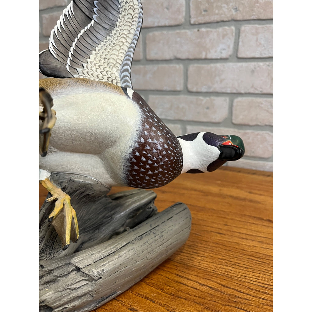 Ducks Unlimited Flying Wood Duck By Sam Nottleman Hanging Sculpture 1257/5000