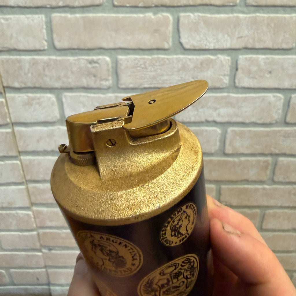 Ronson Desktop Lighter Varaflame Saturn Untested As-is Coin Motif Pattern