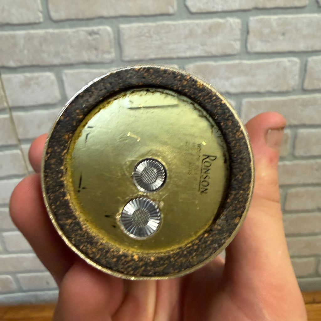 Ronson Desktop Lighter Varaflame Saturn Untested As-is Coin Motif Pattern