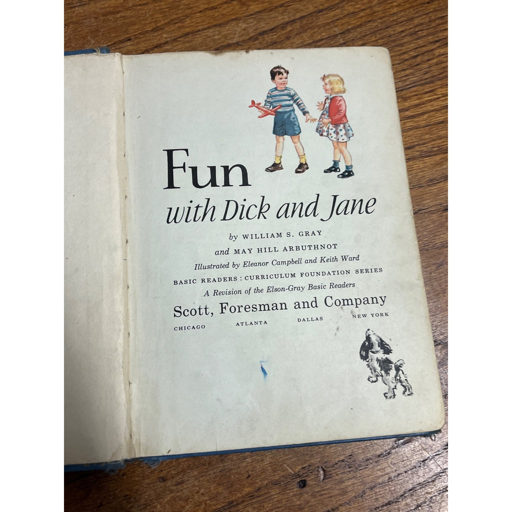 Vintage 1940 Fun with Dick & Jane Hardcover Children's Book 1st Edition
