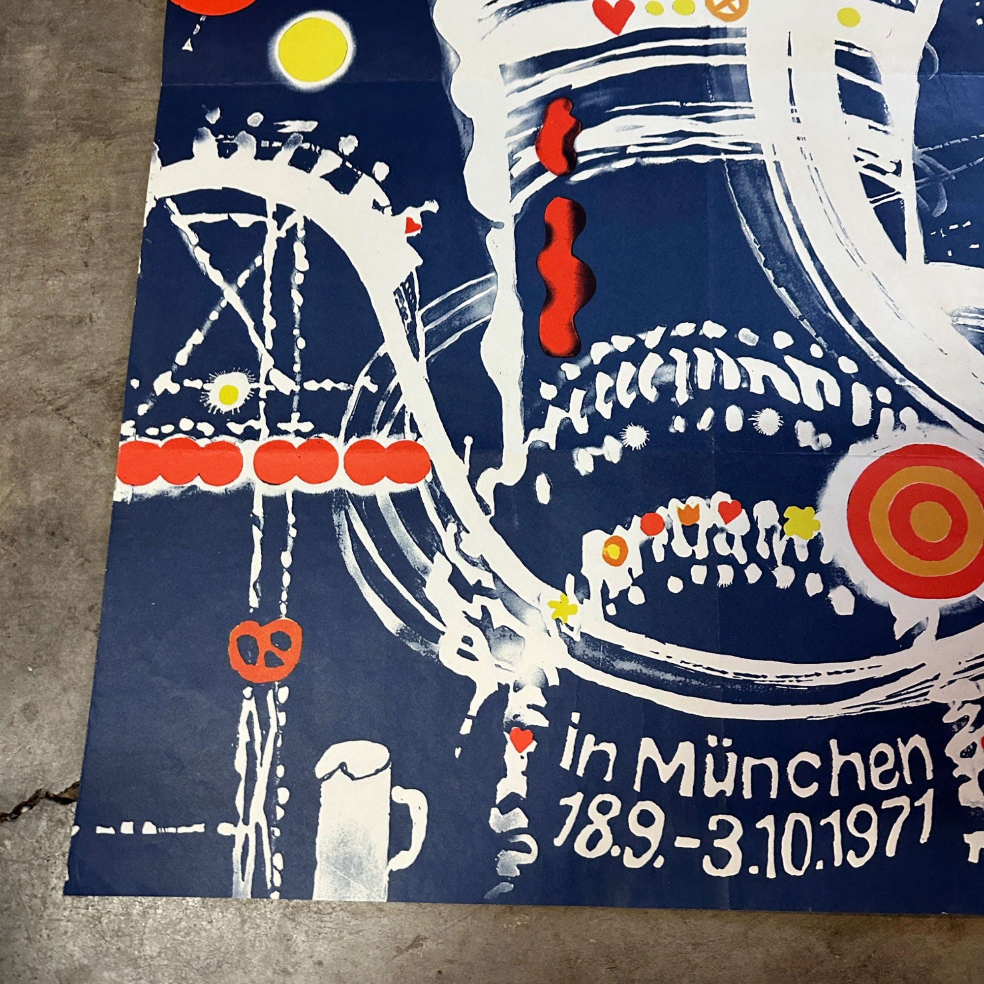 Vintage Original 1971 Poster Oktoberfest Oktoberfest in Munich Munchen Great Condition