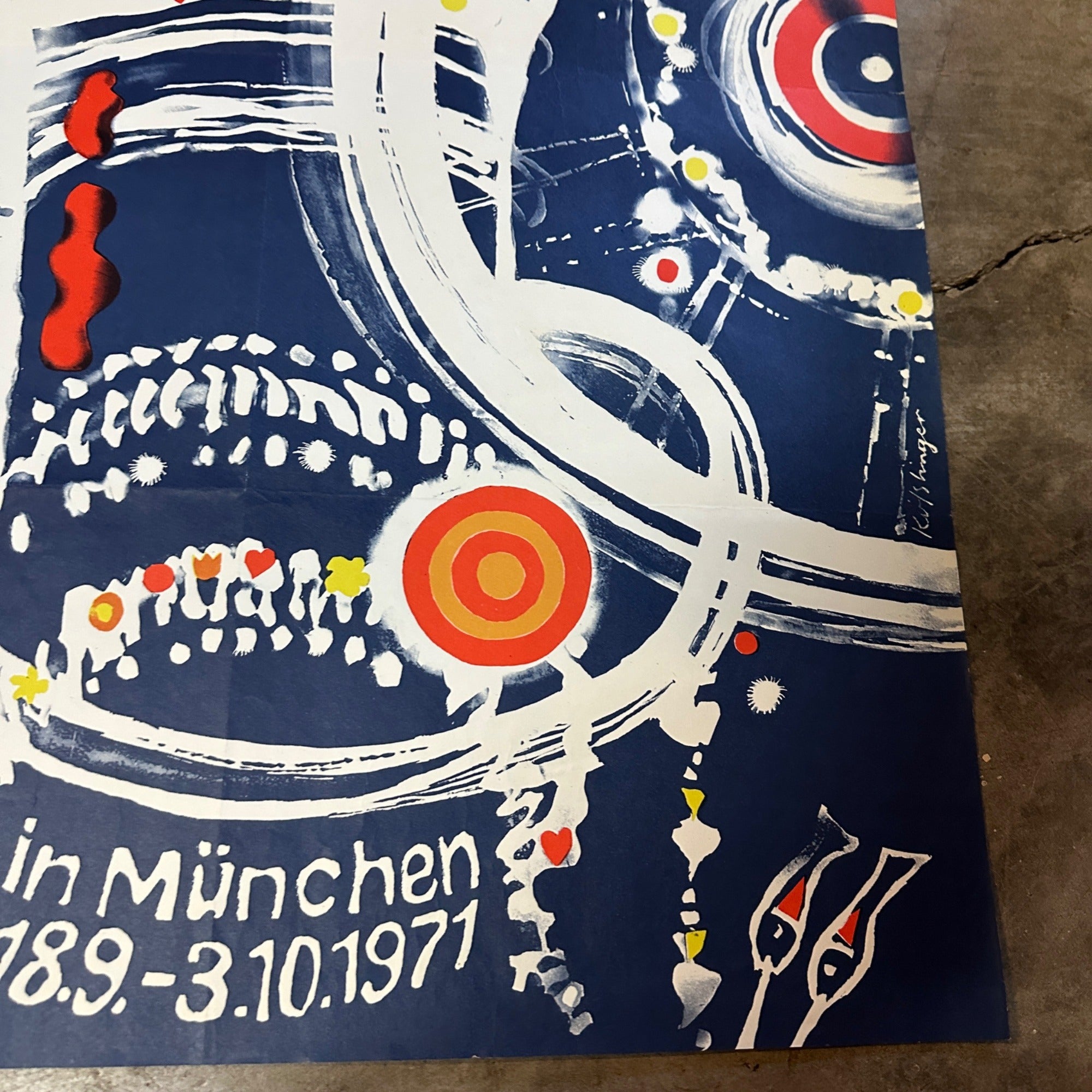 Vintage Original 1971 Poster Oktoberfest Oktoberfest in Munich Munchen Great Condition