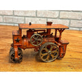 Antique 1930s Hubley Road Roller Steam Engine #735 Cast Iron Toy Orange