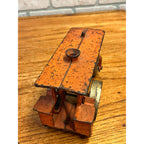 Antique 1930s Hubley Road Roller Steam Engine #735 Cast Iron Toy Orange