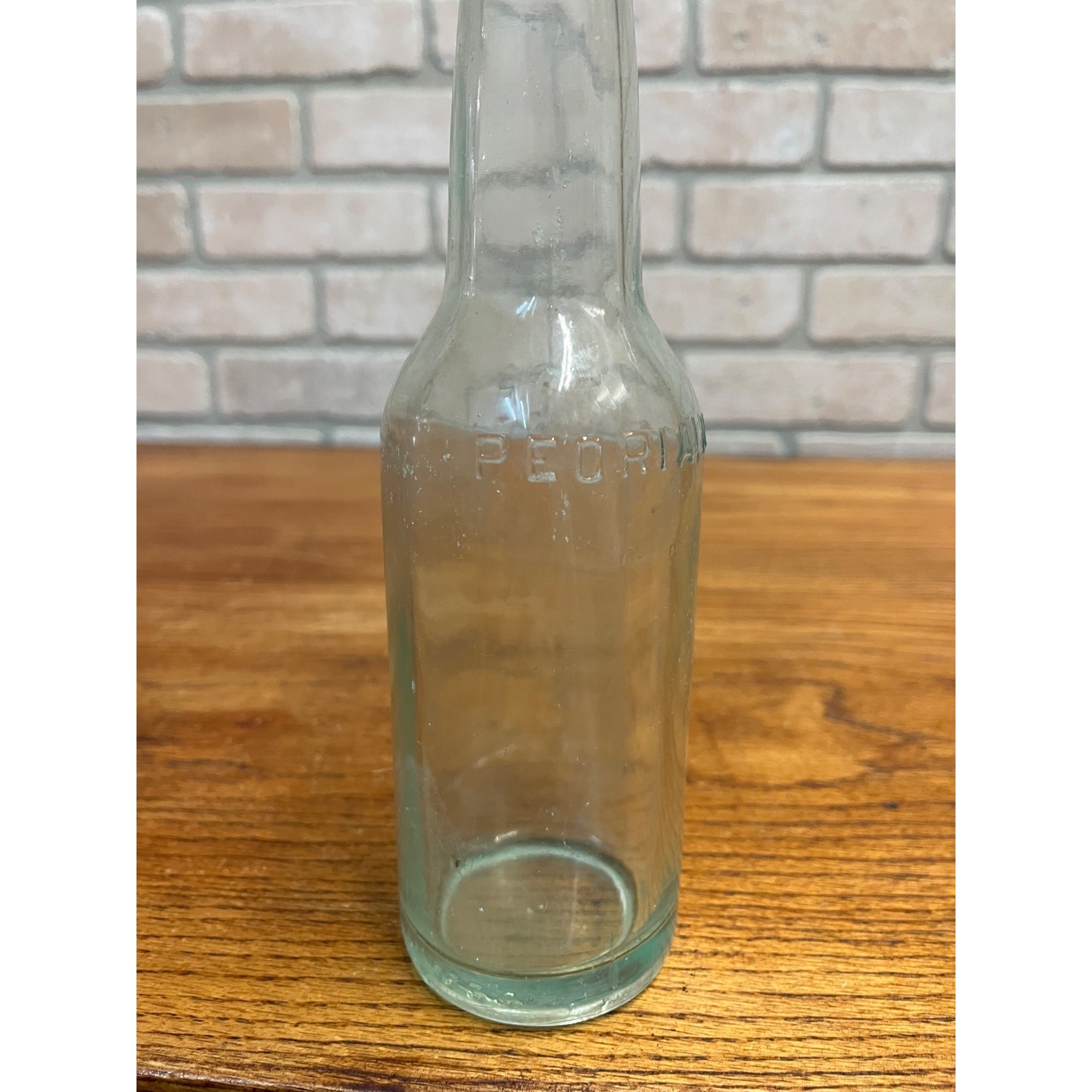 Vintage Leisy Brewing Co. Peoria Illinois Brewery Beer Bottle Glass Aqua Blue IL