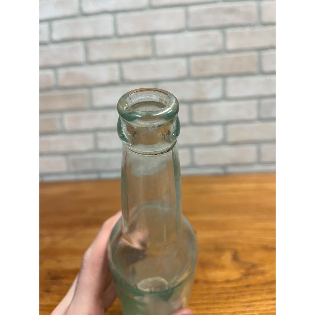 Vintage Leisy Brewing Co. Peoria Illinois Brewery Beer Bottle Glass Aqua Blue IL