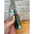 Antique Farmhouse Cake Icing Frosting Spatula Octagonal Green Wooden Handle