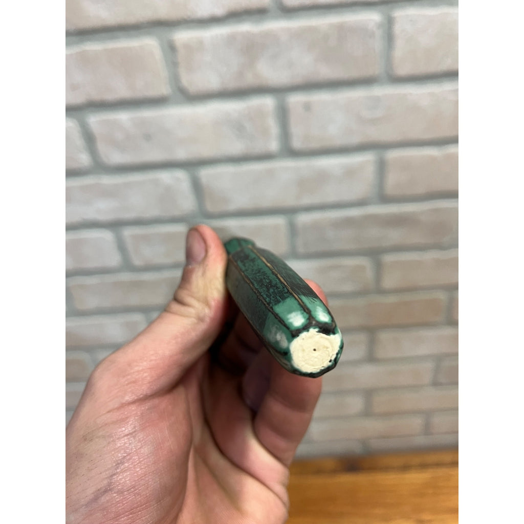 Antique Farmhouse Cake Icing Frosting Spatula Octagonal Green Wooden Handle