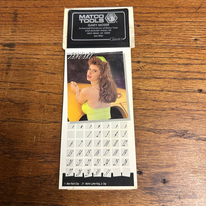 Vintage Matco Tools Pinup Girl Calendar Advertising