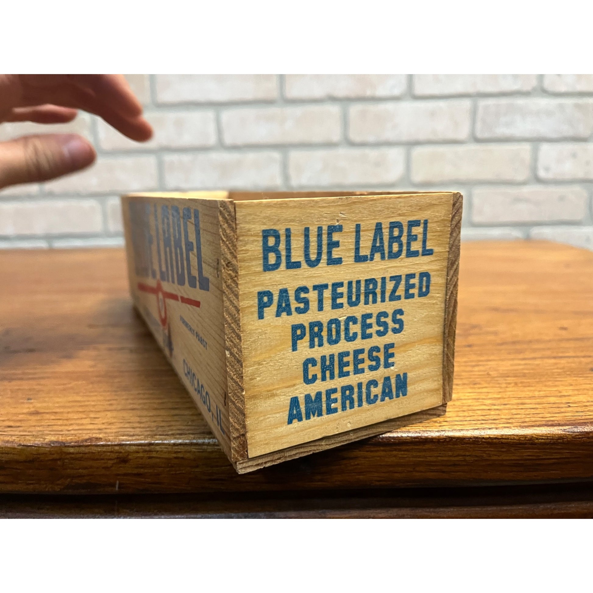 Vintage Blue Label Pabst-Ett Pabst Beer Prohibition Wooden Cheese Box 5lb CLEAN