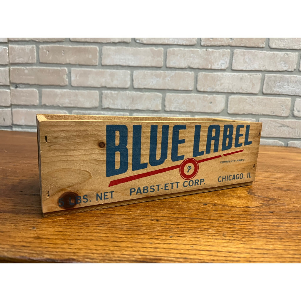 Vintage Blue Label Pabst-Ett Pabst Beer Prohibition Wooden Cheese Box 5lb CLEAN