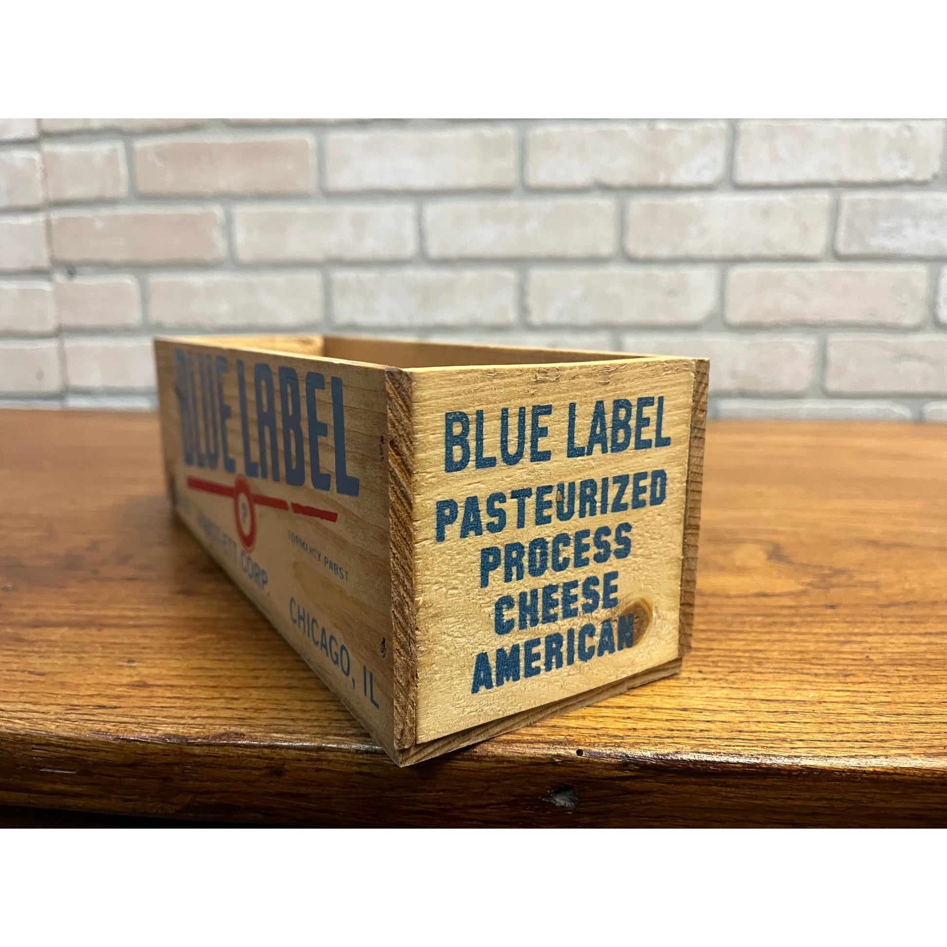 Vintage Blue Label Pabst-Ett Pabst Beer Prohibition Wooden Cheese Box 5lb CLEAN