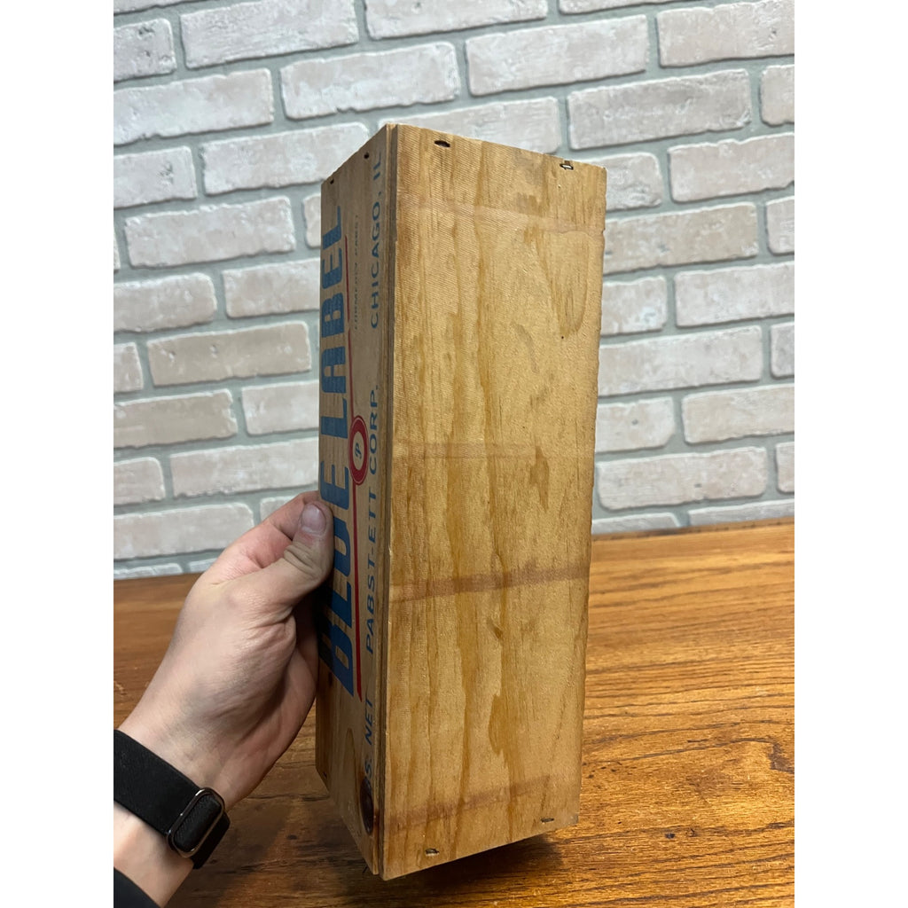 Vintage Blue Label Pabst-Ett Pabst Beer Prohibition Wooden Cheese Box 5lb CLEAN