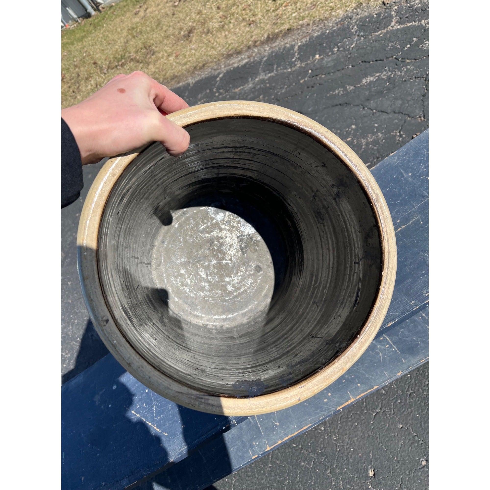 Antique Primitive Red Wing Salt Glaze 6 Gallon Bee Sting Stoneware Crock 1880s